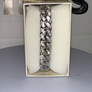 Moissanite 18k white Gold PLATED Bracelet